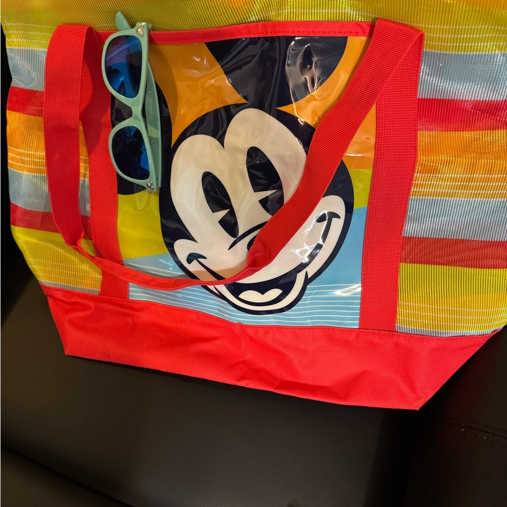 Disney Mickey Mouse Striped Tote Bag - Red, Blue, Yellow